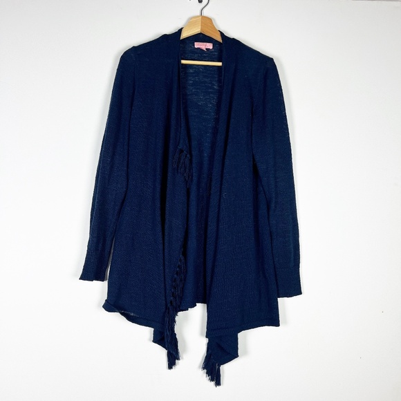 Lilly Pulitzer Lucita Knit Stretch Waterfall Collar Open Front Cardigan Sweater - Picture 1 of 4